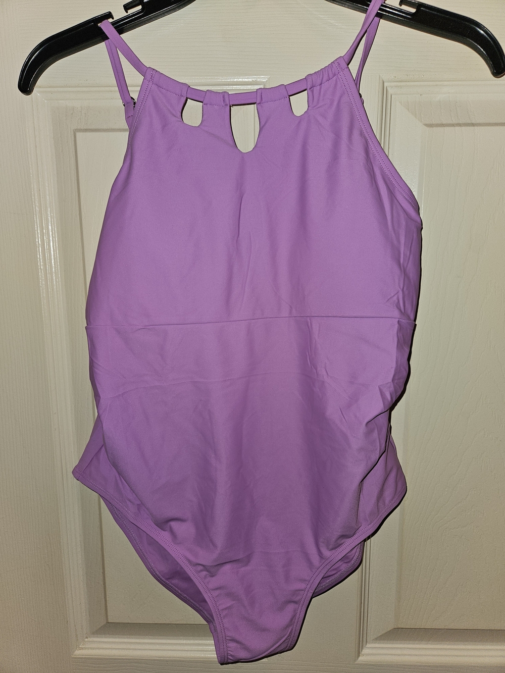 Kids Lavender One-Piece Swimsuit - Classic Halter Style